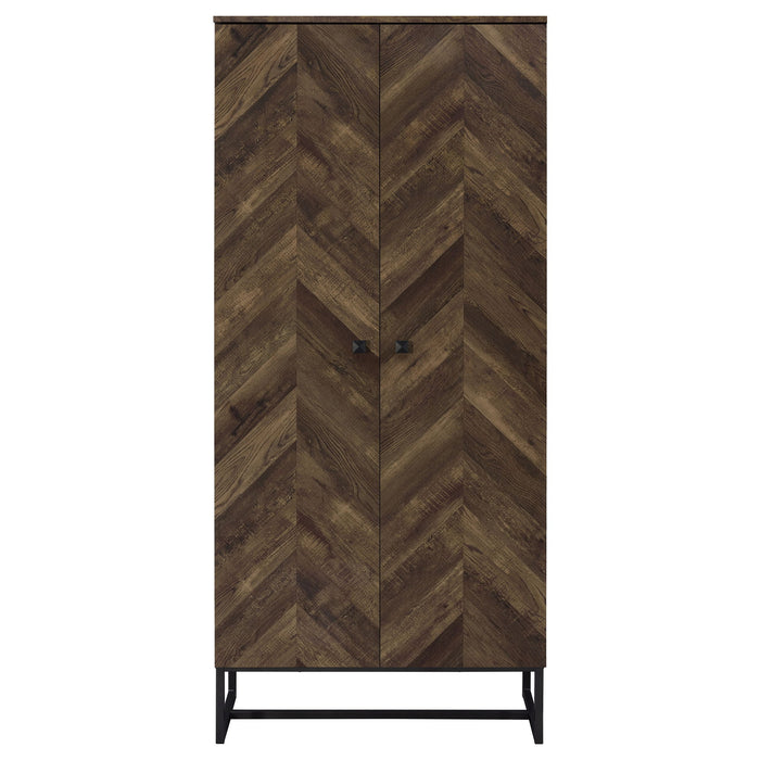 Gunderson - 8 Shelf Accent Cabinet - Oak