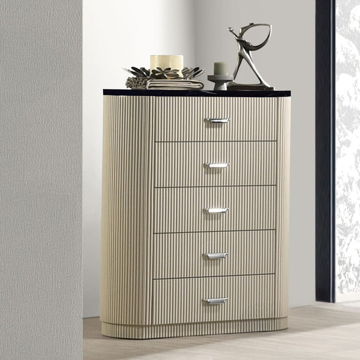 Travonte - Chest - Gray / Beige