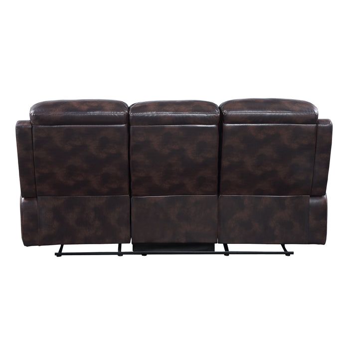 Perfiel - Motion Sofa - Two Tone Dark Brown Top Grain Leather