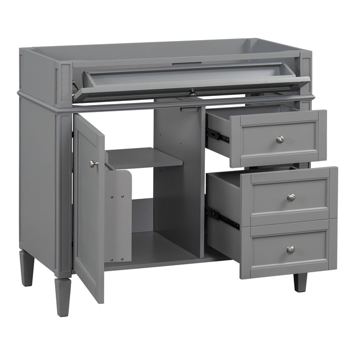 Bathroom Vanity Without Top Sink, Modern Bathroom Storage Cabinet With 2 Drawers And A Tip-Out Drawer