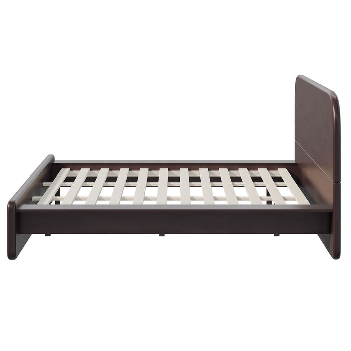 Platform Bed Frame With Rounded Headboard