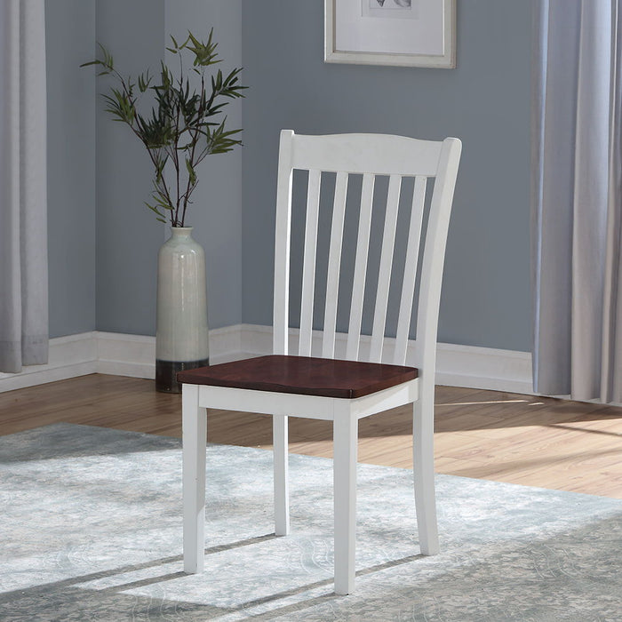 Green Leigh - Side Chair Set of 2) - White & Walnut