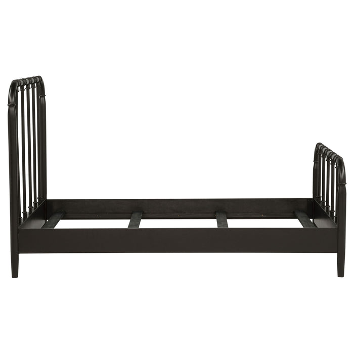 Rocco All Wood Water Pipe Open Frame Twin Bed Dark Bronze
