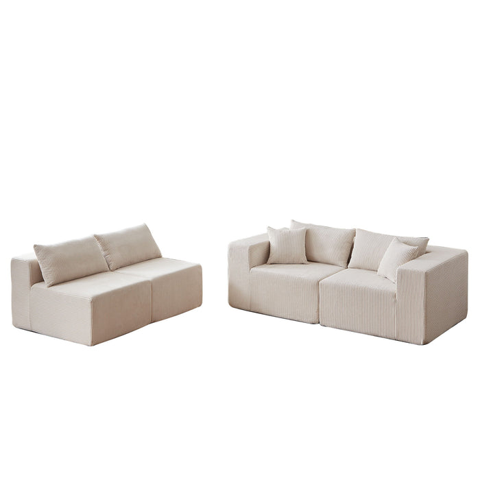 Modular L Shaped Sectional Compressed Sofa, Free Combination