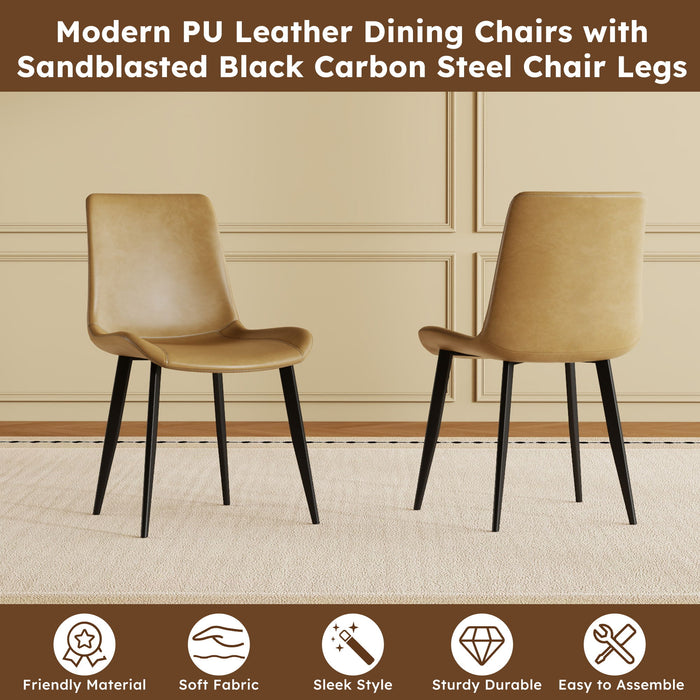 Dining Chairs With Carbon Steel Legs (Set of 4) - Brown