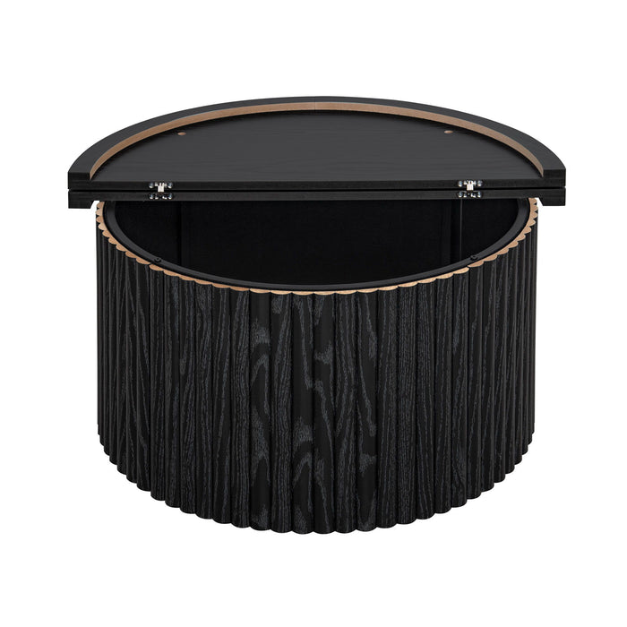 Coffee Table, Round Coffee Table, Modern Side Tables Accent End Table For Living Room, Apartment - Black