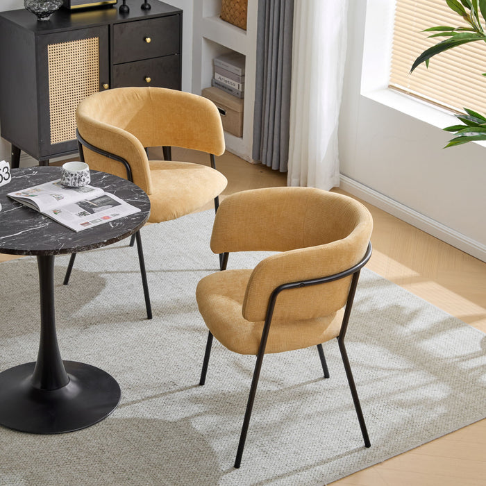 Modern Upholstered Arm Dining Chair Set
