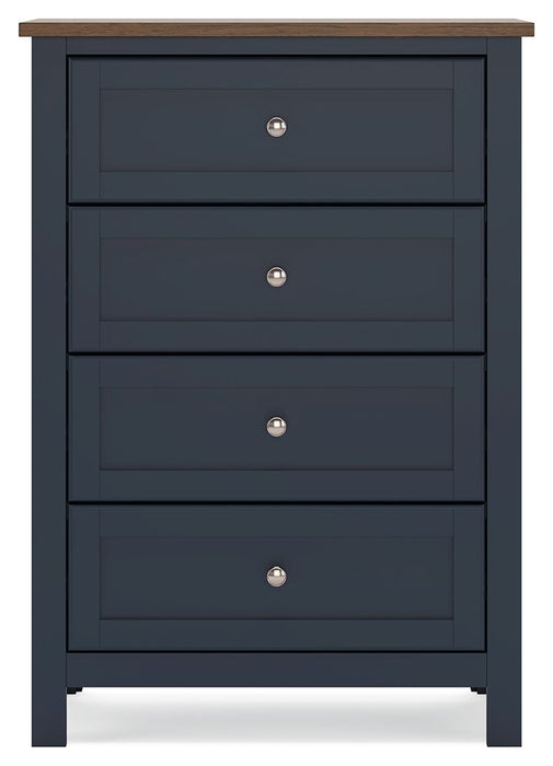 Landocken - Four Drawer Chest - Brown / Blue
