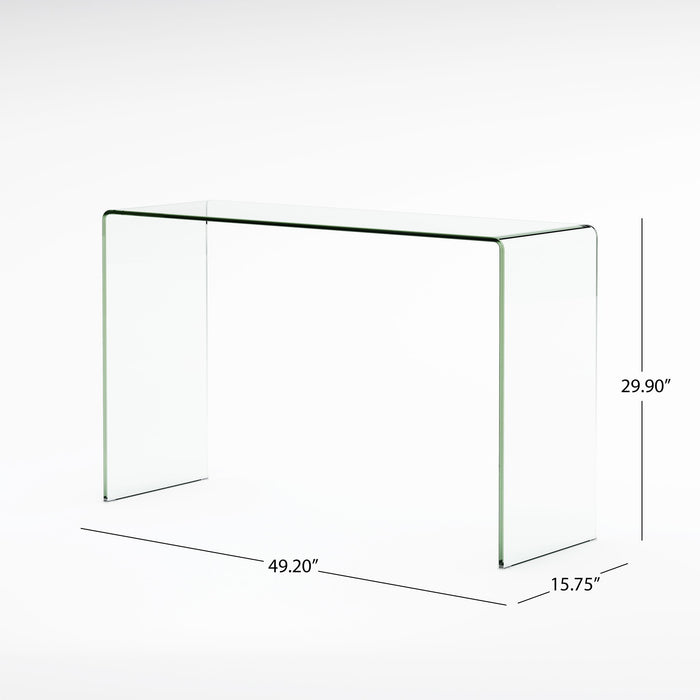 Cadyn - Tempered Glass Console Table Sleek Design - Clear