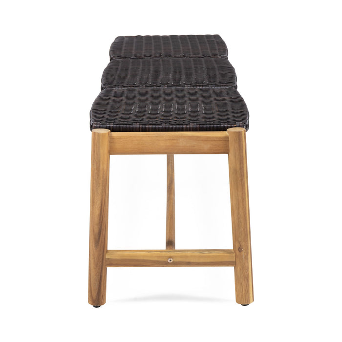 Cambria - Rustic 3 Seater Bench - Teak