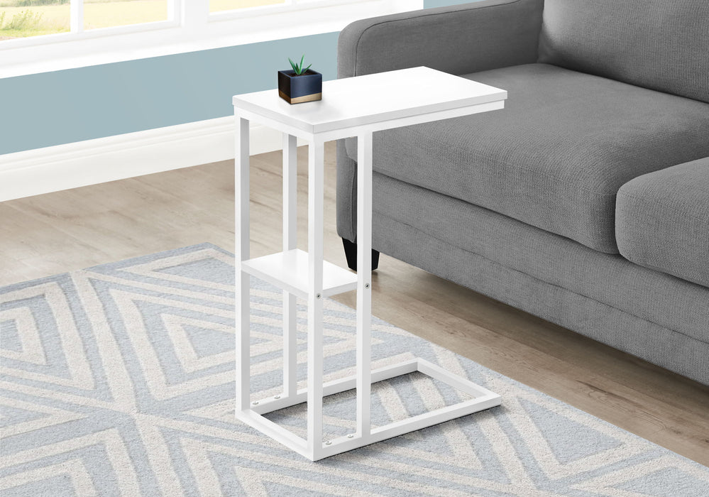 Accent Table, C - Shaped, Marble Look Contemporary & Modern Convenient Design