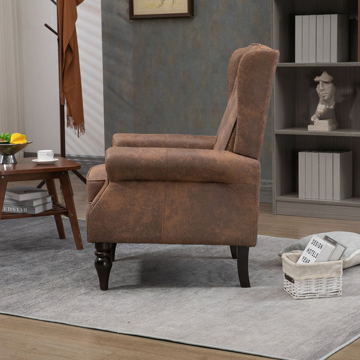 Modern Accent Armchair With Sturdy Wood Legs