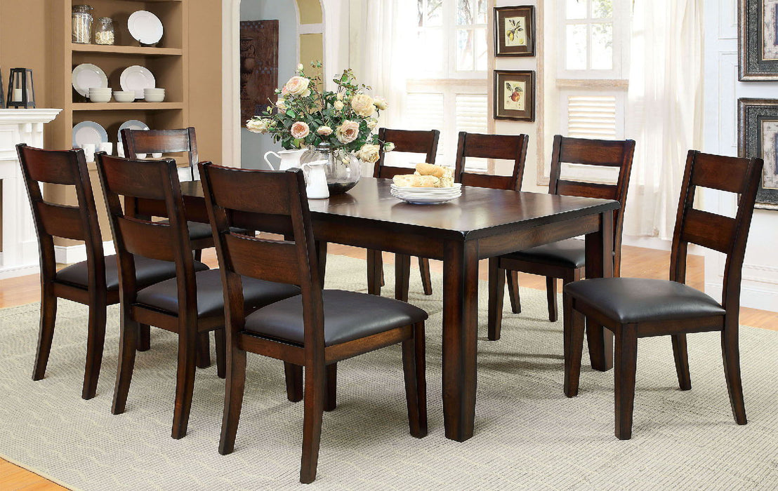 Dark Cherry Finish Solid Wood Transitional Style Kitchen (Set of 2) Dining Chairs Bold & Sturdy Design Chairs Dining Room Furniture Padded Leatherette Seats