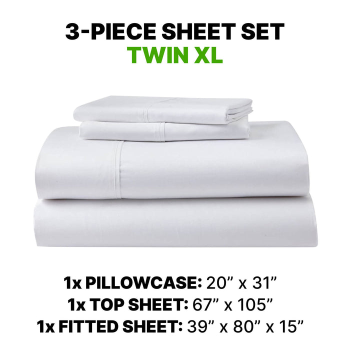 Sheet Set Luxurious Supima, Wrinkle Resistant, Breathable, With 2 Ghostgrip Band
