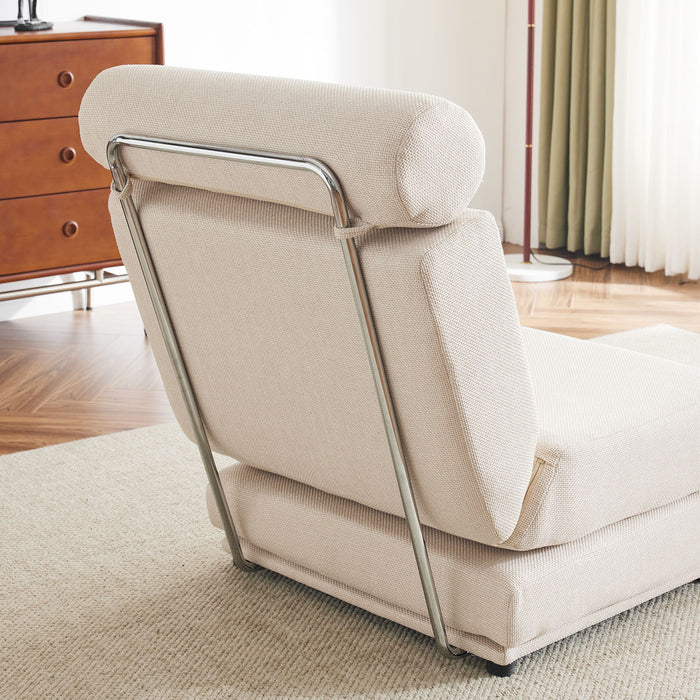 Foldable Single Chair Sofa Bed With Pillow, Easy To Store, Breathable And Wearable Linen
