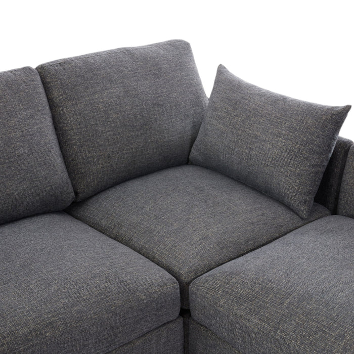 Sectional Sofa Modular U-Shaped With Ottoman & USB Ports
