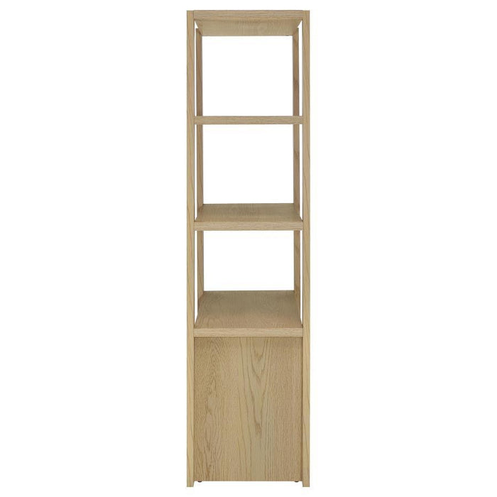 Laurelton - 3-Shelf Media Tower Tall Pier Cabinet - Light Oak