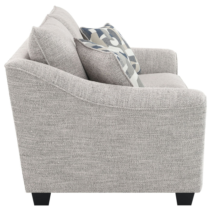 Lido - Upholstered Loveseat With Tapering Block Legs - Light Gray