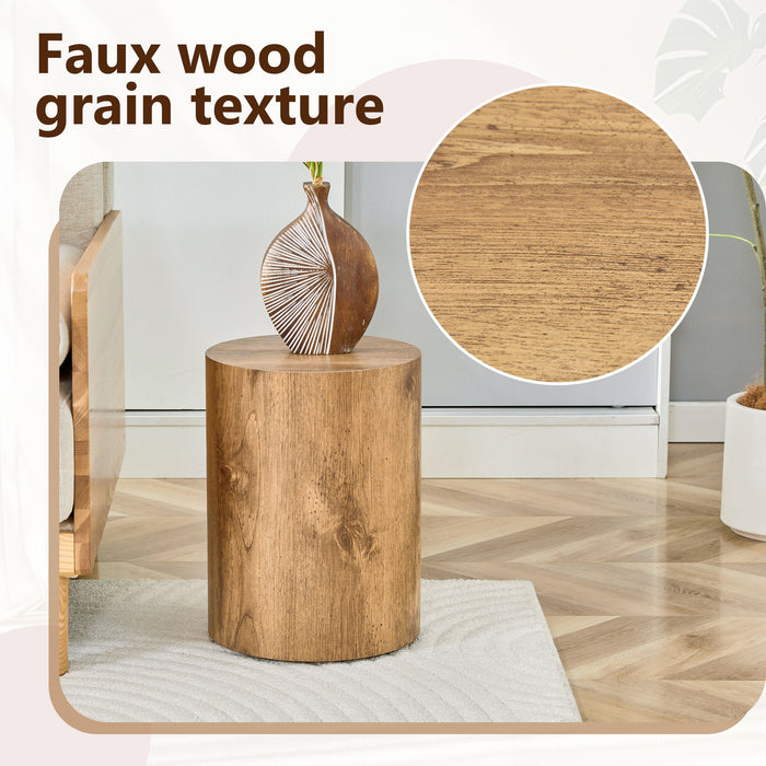 Cylindrical End Coffee Table, Living Room Furniture - Wood