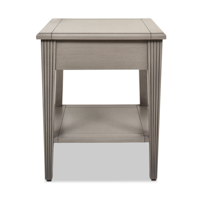 Dauphin - Storage Shelf Side Table - Gray Cashmere