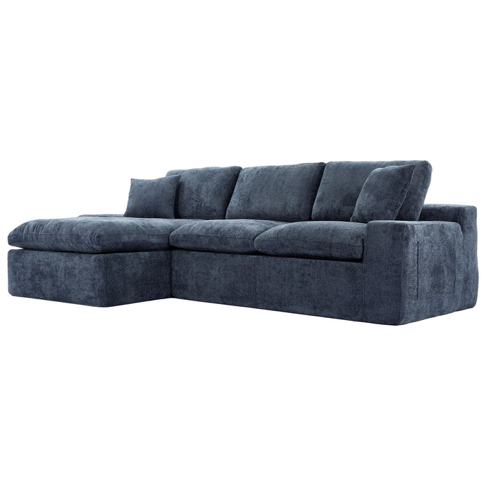 Cloud Sectional Sofa With Double Layer Cushion And Side Pockets, Free-Combined