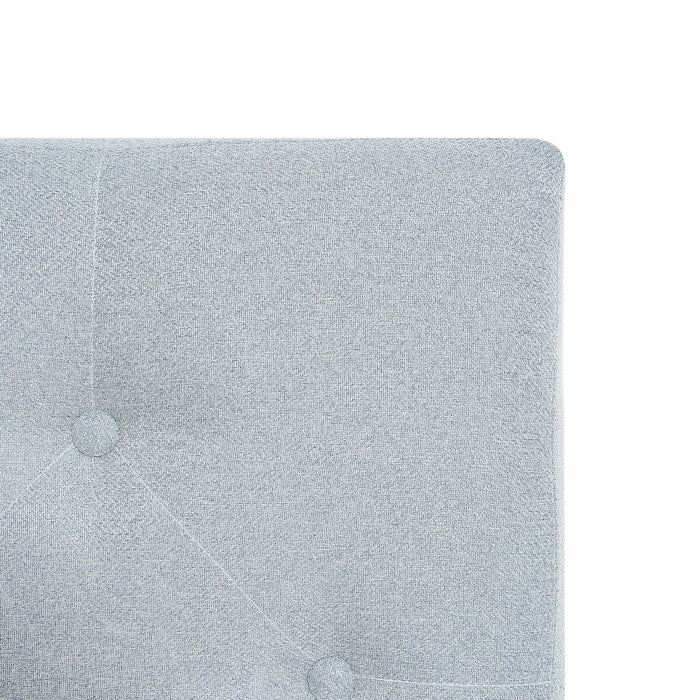 Modern Upholstered Platform Bed Frame With Button Tufted Linen Fabric Headboard