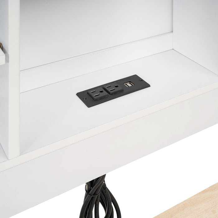 Platform Bed With Storage Headboard, USB, Trundle And 3 Drawers