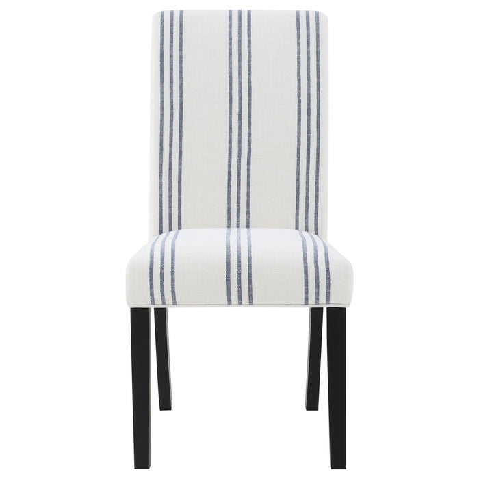 Draper - Upholstered Dining Chair (Set of 2) With Vertical Stripes - Beige