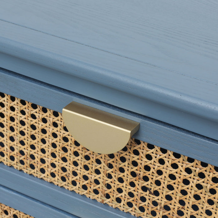 2 Drawer Side Table, Natural Rattan