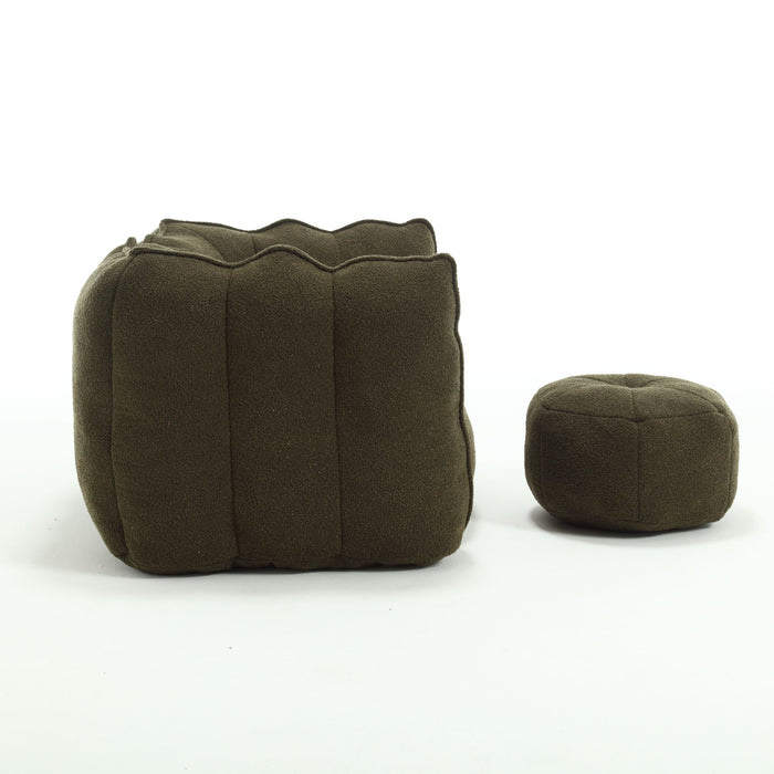 Soft Chenille Bean Bag Chair With High Resilient Foam