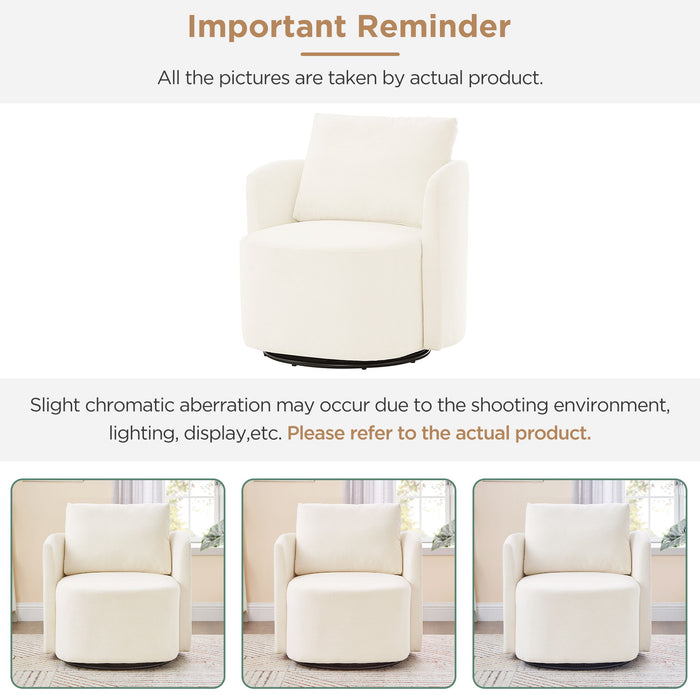 360° Modern Swivel Chair With Upholstered Curved Design