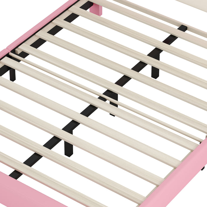 Upholstered Princess Platform Bed With Crown Headboard