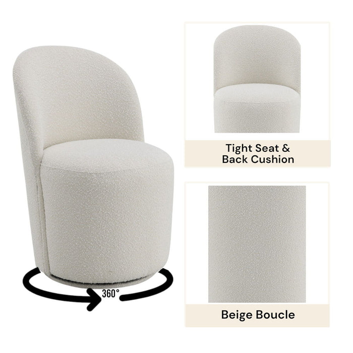 Hollis - Side Chair Set of 2) - Beige Boucle