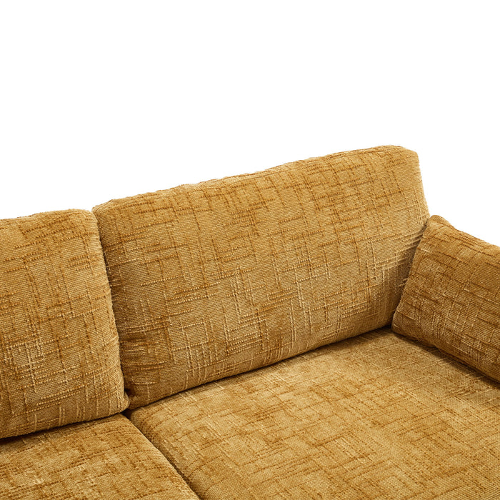 Chenille 2 Seater Sofa With LED Light, USB Charging Port, And Storage Bag