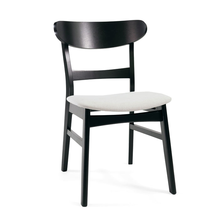 Mid Century Dining Chairs With Cushioned Seats And Wood Frame (Set of 2)