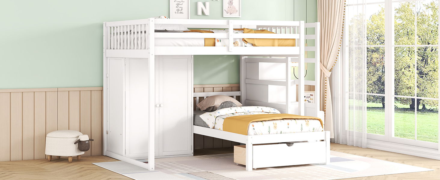 Bunk Bed With Wardrobe, Drawers