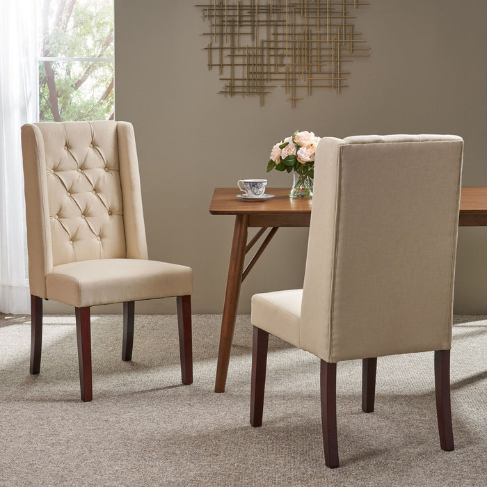 Sophisticated Tufted Dining Chair With High Back Design