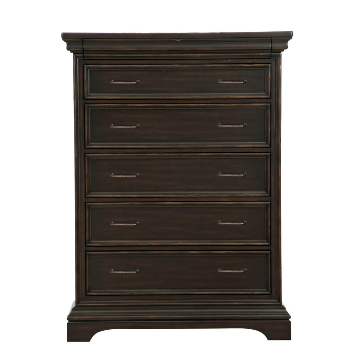 Caldwell - 6 Drawer Chest - Deep Brown