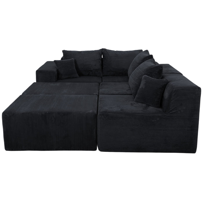 Modular Sectional Sofa, Convertible Couch With Chaise Corduroy
