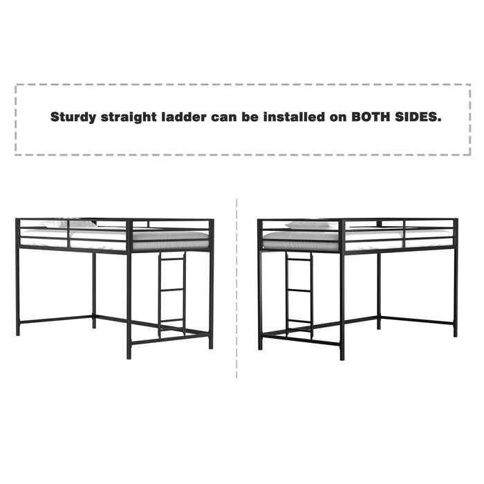 Adam - Junior Twin Loft Bunk - Black