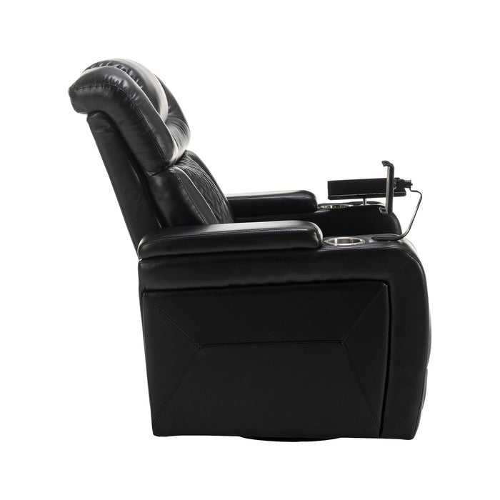 270 Degree Swivel Power Recliner With Tray Table, Phone Holder, Cup Holder, USB Port