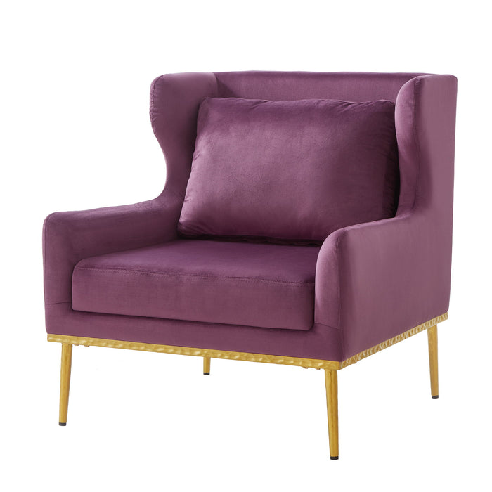 Elegant Curved Armrest Accent Armchair