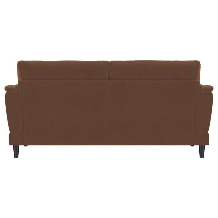 Selma - Velvet Upholstered Crescent Arm Sofa - Rust