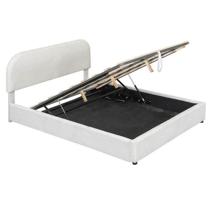 Upholstered Platform Bed With Hydraulic Storage System