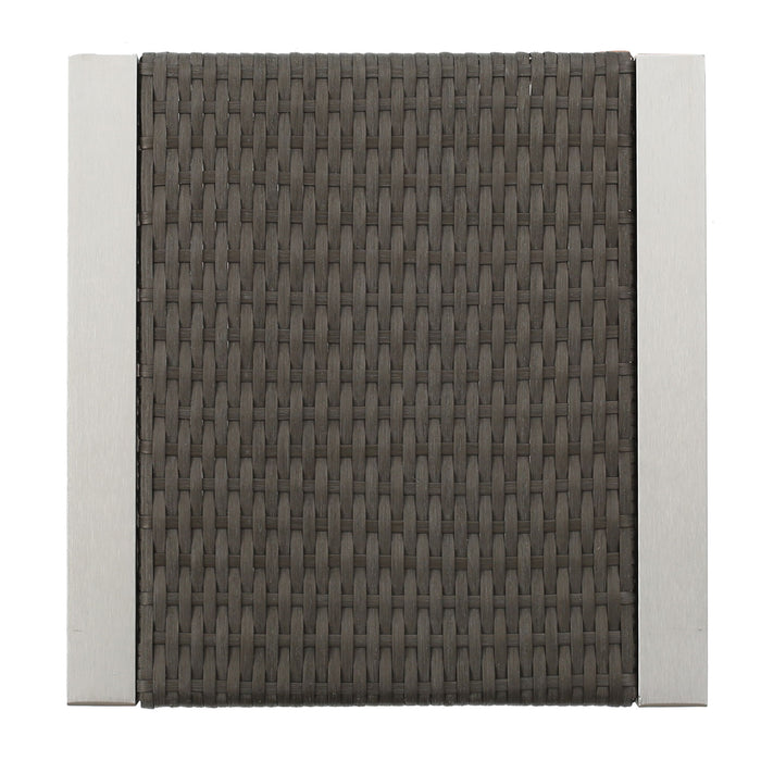 Cape - Coral Wicker C Shaped Table Modern DesignRattan And Aluminum Frame - Brown