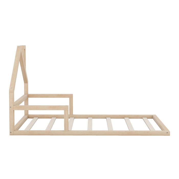 Floor Bed With House Shaped Headboard