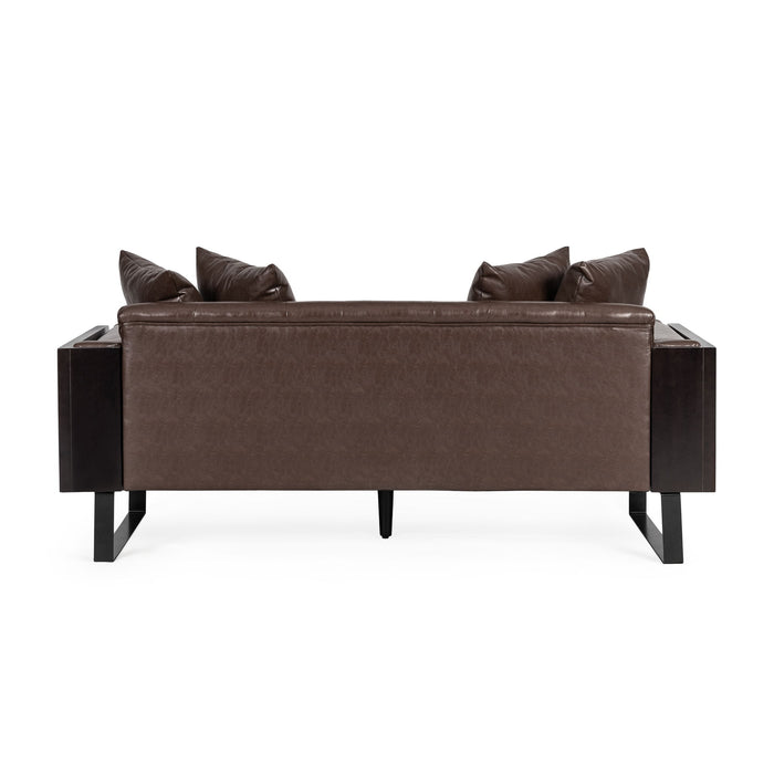 Contemporary Oversized Loveseat With Accent Pillow
