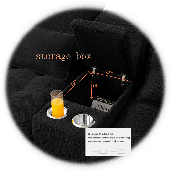 Contemporary U Shaped Sofa With Console And Cupholders