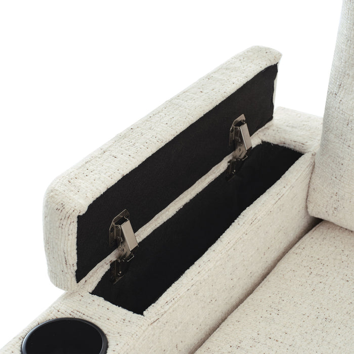 U-Shaped Sectional Sleeper Sofa With Ample Storage Space, 2 Cup Holders And Charging Ports For Living Room