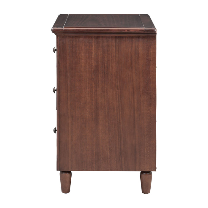 U_Style 3 Drawer Nightstand Storage Wood Cabinet